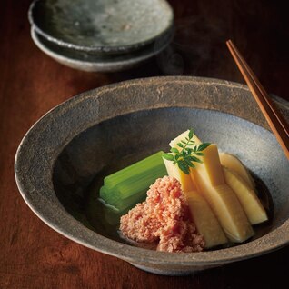 明太子と春野菜の炊合せ